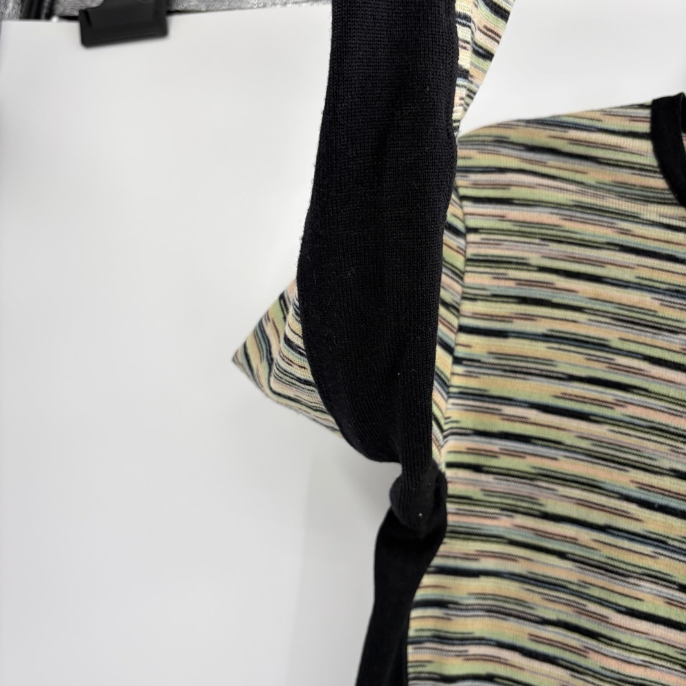 M Missoni cropped cardigan multi stripe black trim wool blend sweater size 10 - Picture 6 of 14